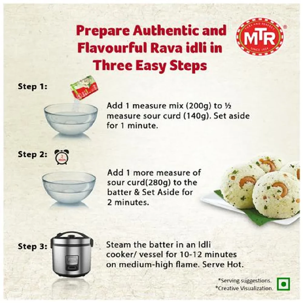 MTR Original Rava Idli Ready Mix, 1 kg-5.webp